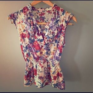 Flower print blouse
